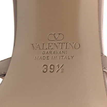 Valentino Garavani Calfskin Rockstud 60mm Caged Slide Sandals 39.5 Poudre 7 of 9
