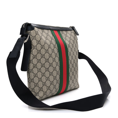 Gucci GG Supreme Monogram Web Messenger Bag Black 3 of 11