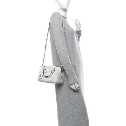 Louis Vuitton Monogram Embossed Calfskin Speedy Bandouliere 20 White Blanc 2 of 11