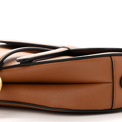Christian Dior Grained Calfskin Saddle Bag Camello 10 of 10