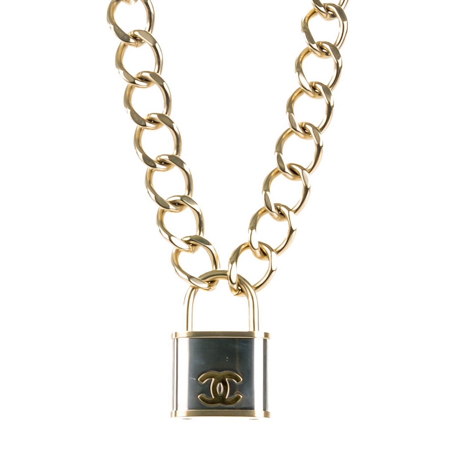 CC Oversized Padlock Necklace Gold Silver