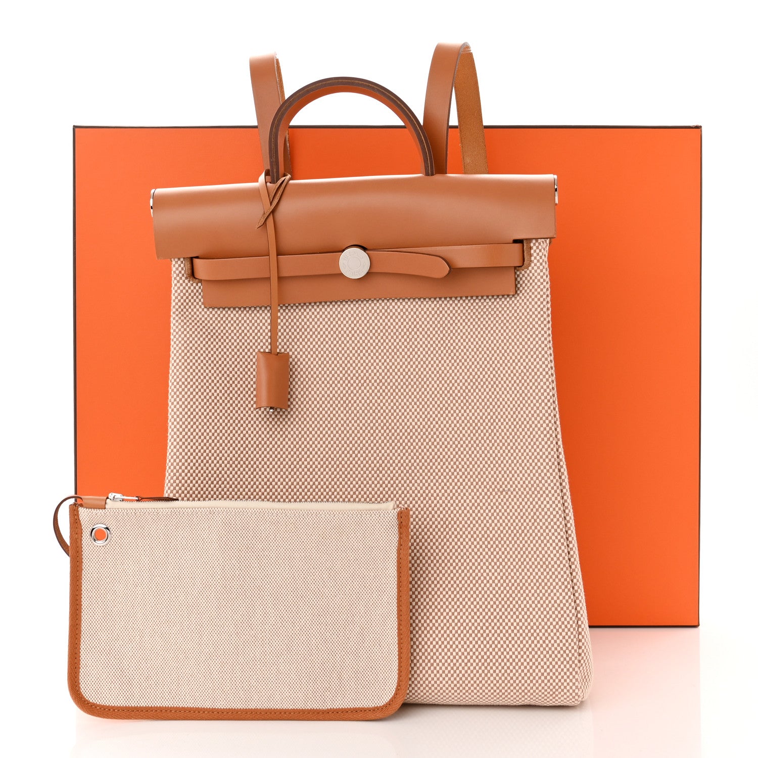Hermes Vache Hunter Criss Viking Herbag a Dos Retourne Backpack Ecru Beige Naturel 11 of 11