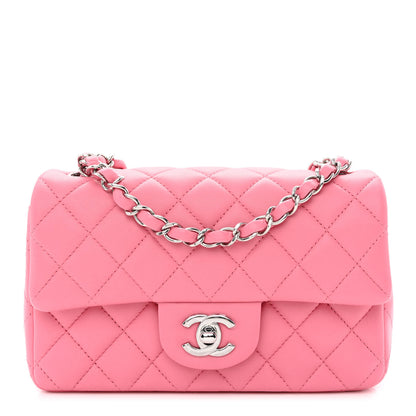 Chanel Lambskin Quilted Mini Rectangular Flap Pink 1 of 11