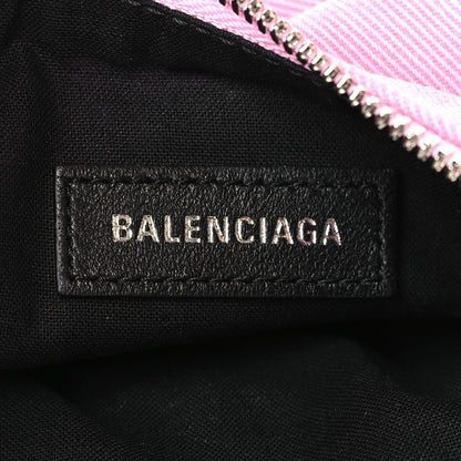 Balenciaga Washed Frayed Denim Crystal Le Cagole Shoulder Bag XS Denim Pink 6 of 9