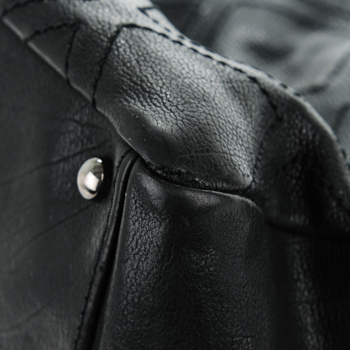 Calfskin Large Diamond Stitch Tote Black