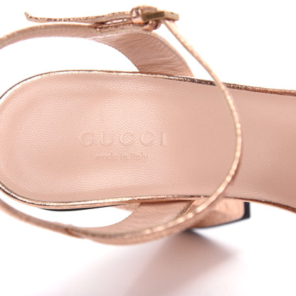 Gucci Galassia GG Marmont Ankle Wrap 105mm Sandals 36 Salmone 8 of 11