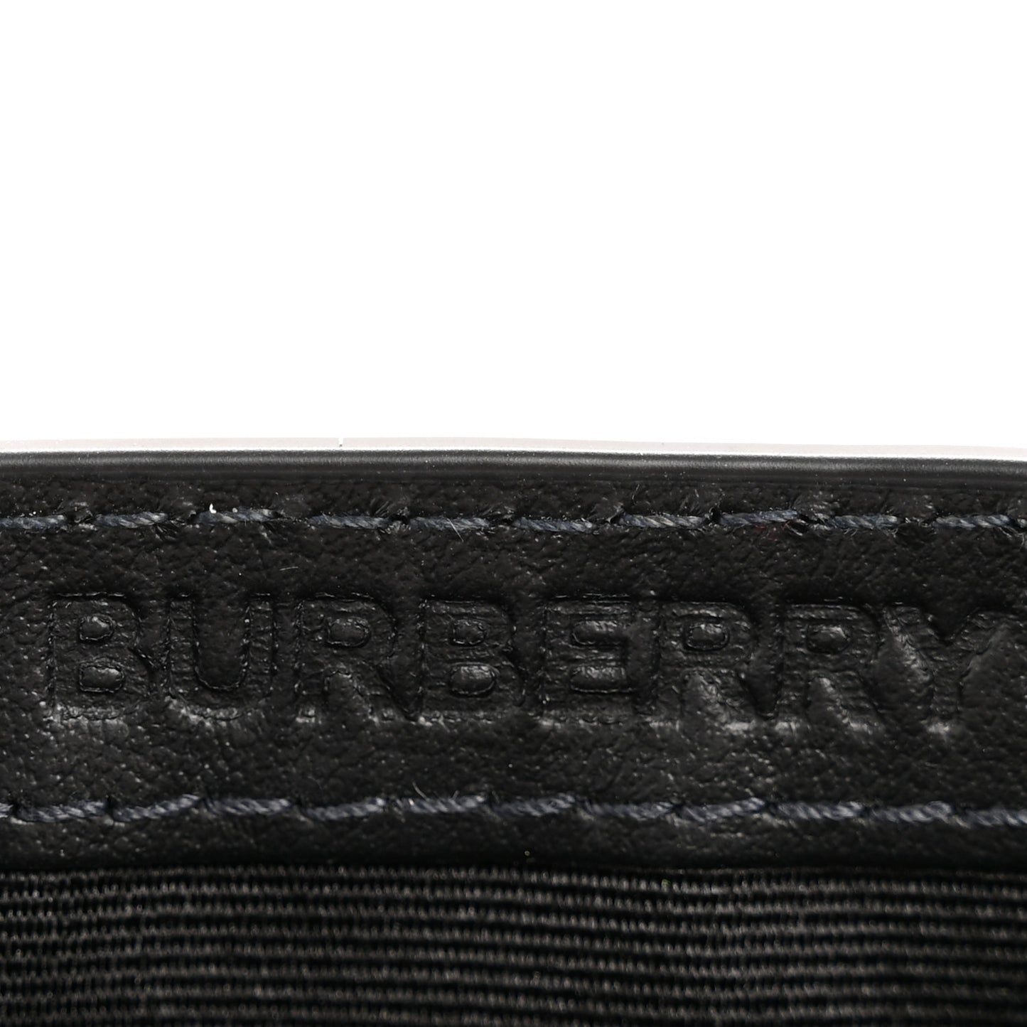 Coated Canvas Calfskin Check Money Clip Card Case Charcoal