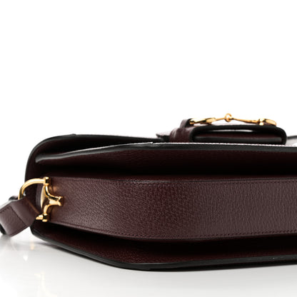 Gucci Monogram Textured Dollar Calfskin Horsebit 1955 Shoulder Bag Sahara Rubino Chardonnay 8 of 9