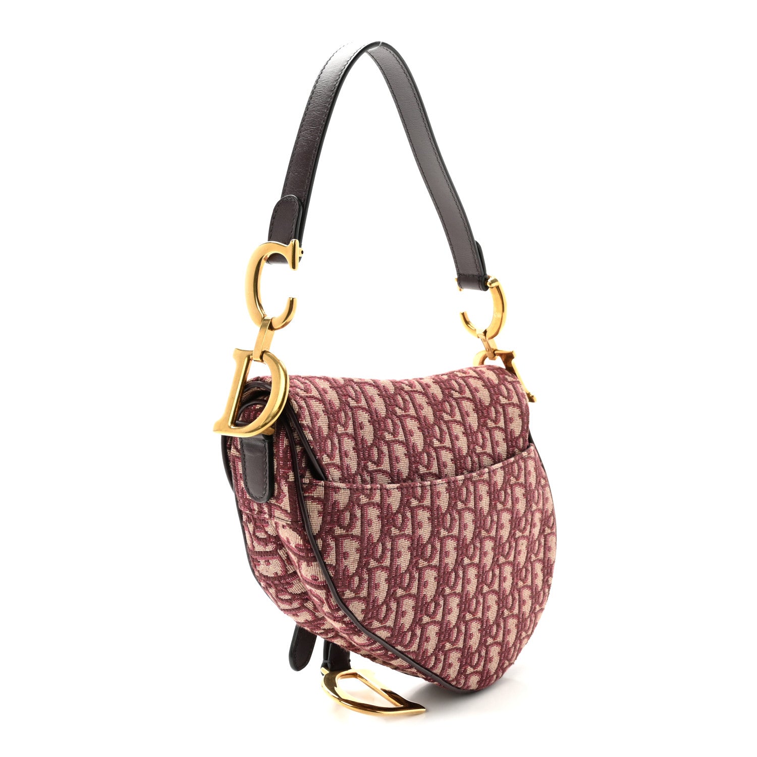Christian Dior Oblique Saddle Bag Burgundy 3 of 9