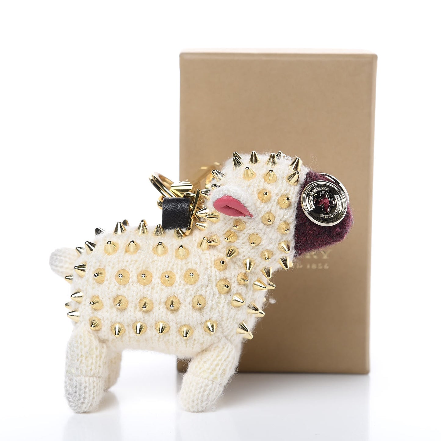 Cashmere Studded Wendy the Sheep Bag Charm White