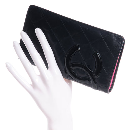 Chanel Calfskin Cambon Quilted Yen Wallet Black 2 of 7