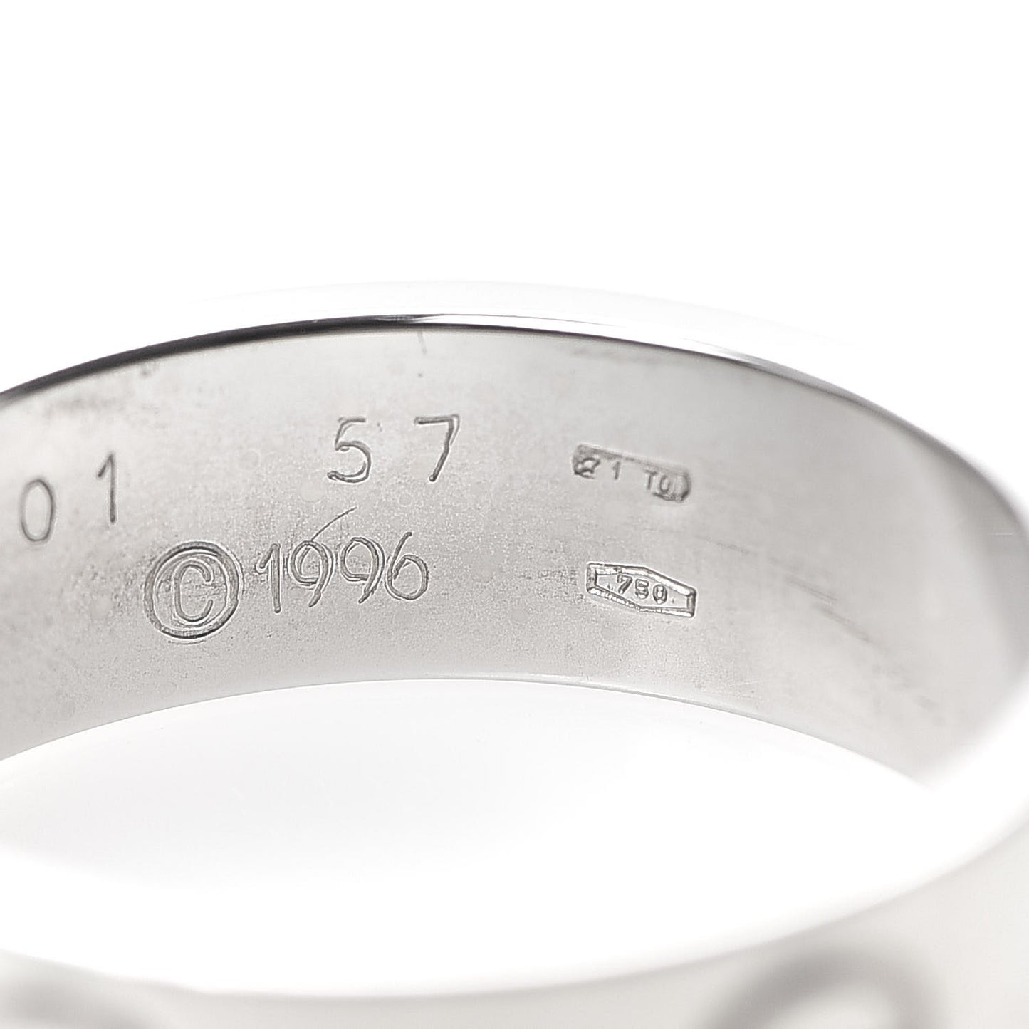 18K White Gold 6mm LOVE Ring 57 8