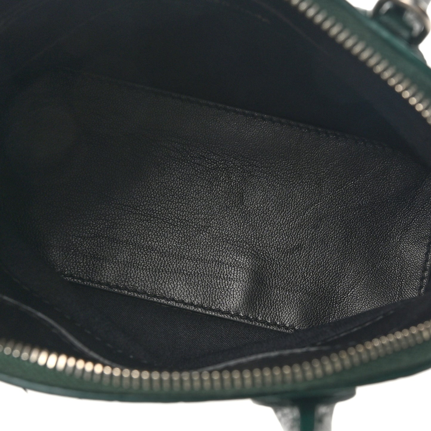 Calfskin Logo Crocodile Embossed XXS Ville Top Handle Bag Green White