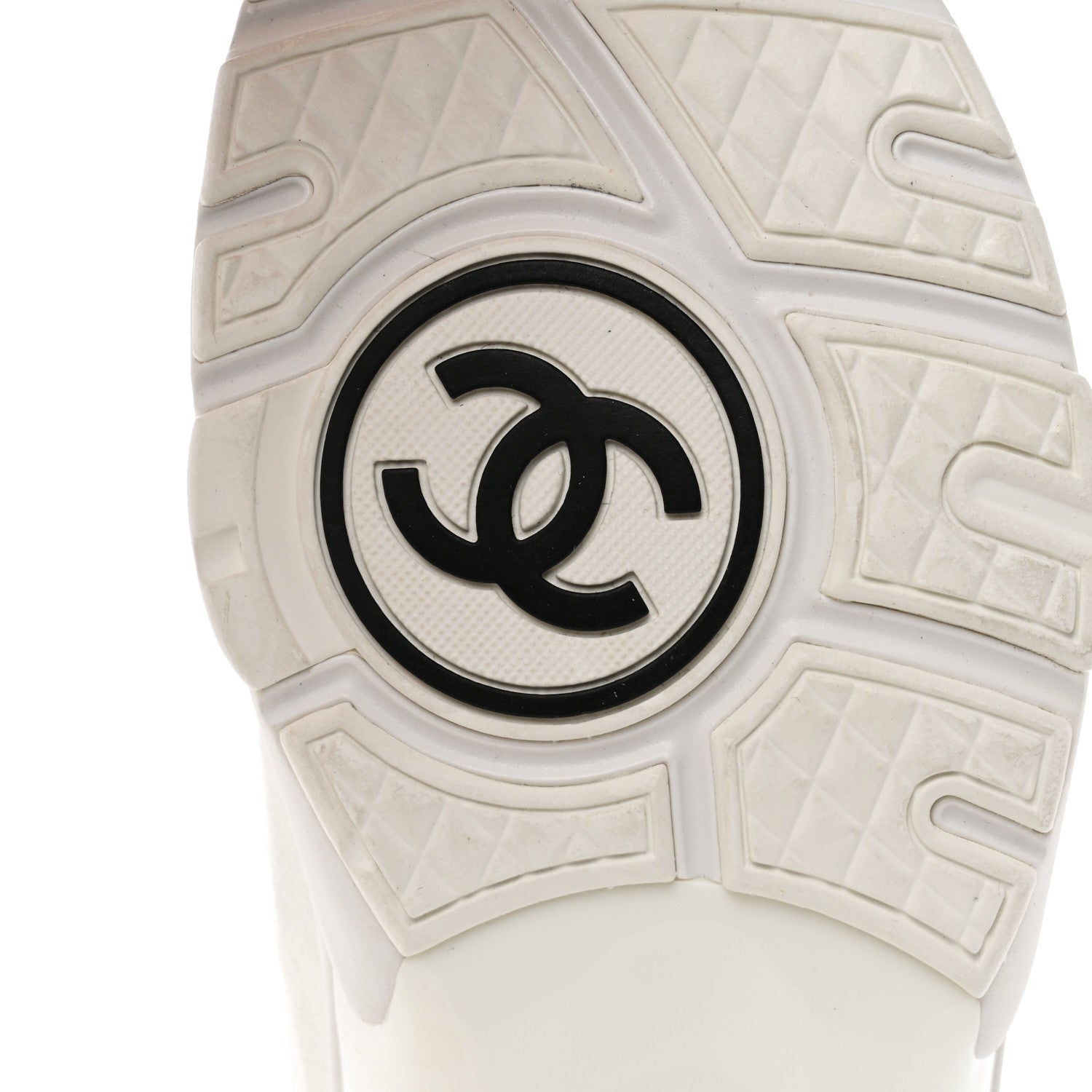 Chanel Suede Calfskin Fabric CC Sneakers 39.5 White 8 of 9