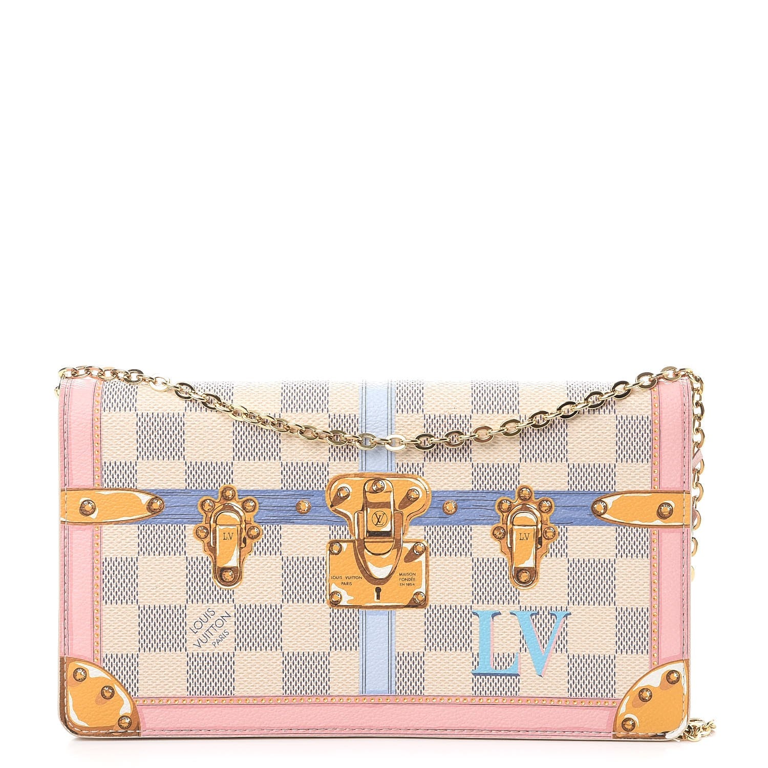 Louis Vuitton Damier Azur Summer Trunks Pochette Weekend 1 of 11