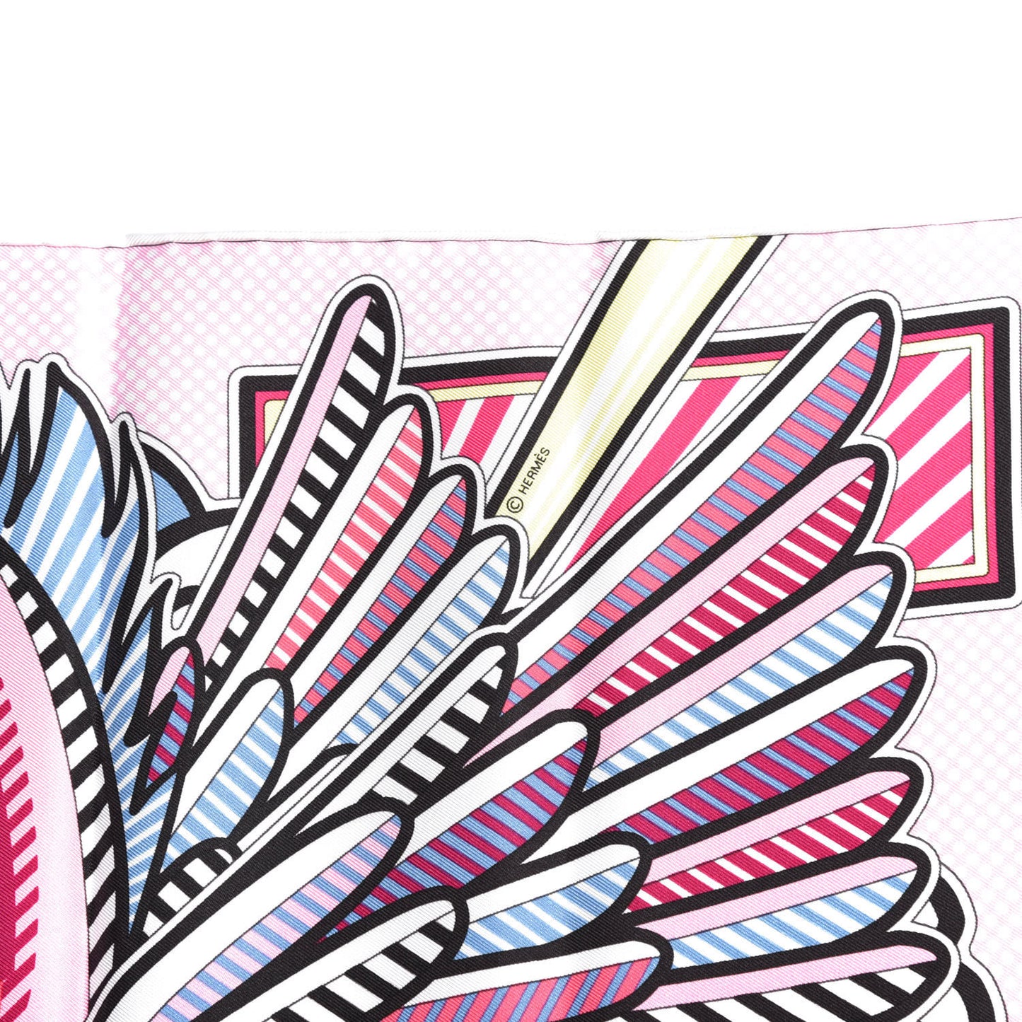 Silk Pegase Pop Pocket Square Rose Bleu Jean Jaune
