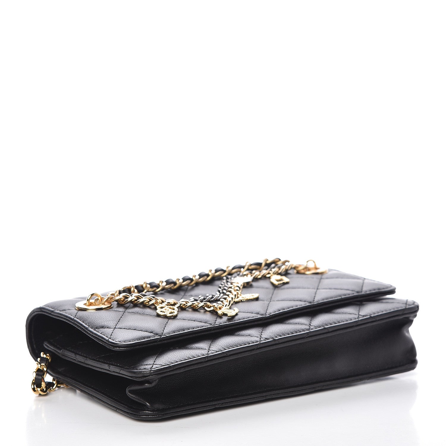 Chanel Lambskin Quilted Egyptian Amulet Wallet On Chain WOC Black 4 of 11