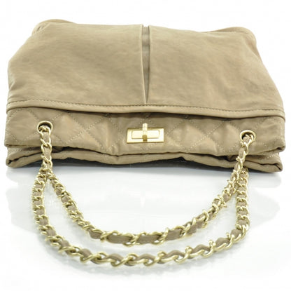 Chanel Leather Natural Beauty Tote Dark Beige 5 of 12