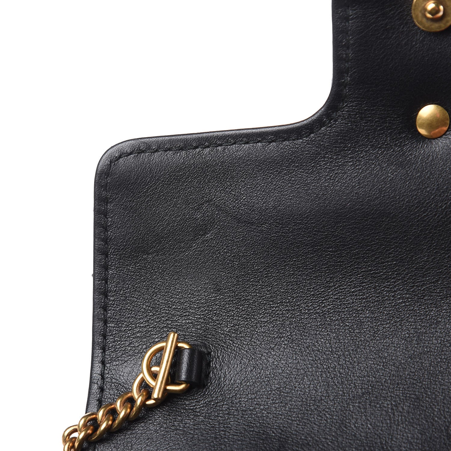 Gucci Calfskin Matelasse Super Mini GG Marmont Shoulder Bag Black 8 of 11