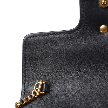 Gucci Calfskin Matelasse Super Mini GG Marmont Shoulder Bag Black 8 of 11