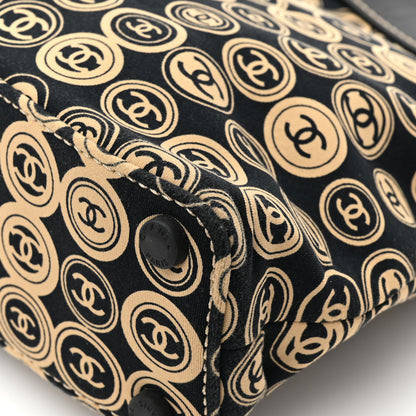Chanel Jersey Calfskin Printed Large Frame Handle Bag Beige Black 13 of 13