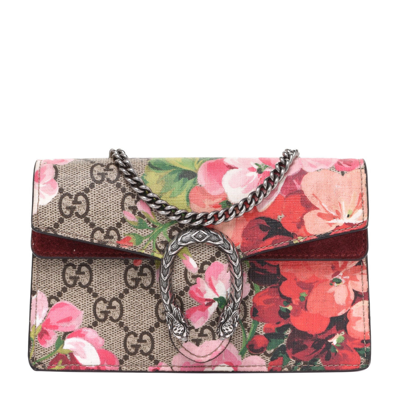 Gucci GG Supreme Monogram Blooms Super Mini Dionysus Shoulder Bag Beige Multicolor Dry Rose 1 of 11