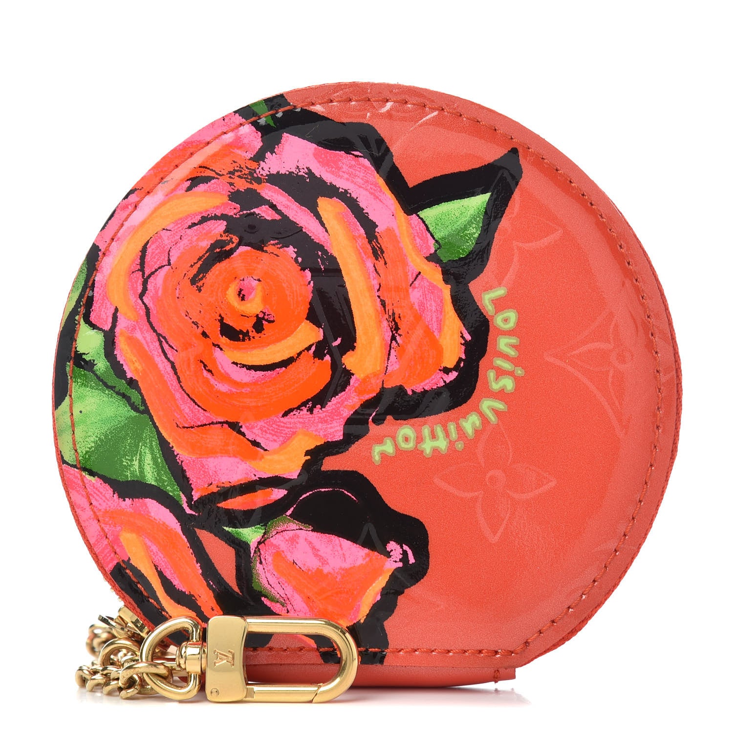 Louis Vuitton Vernis Roses Chapeau Coin Purse Orange Sunset 1 of 6
