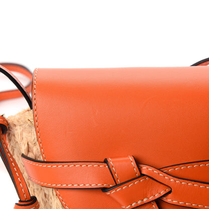 Loewe Calfskin Raffia Mini Gate Crossbody Bag Light Natural Orange 11 of 11