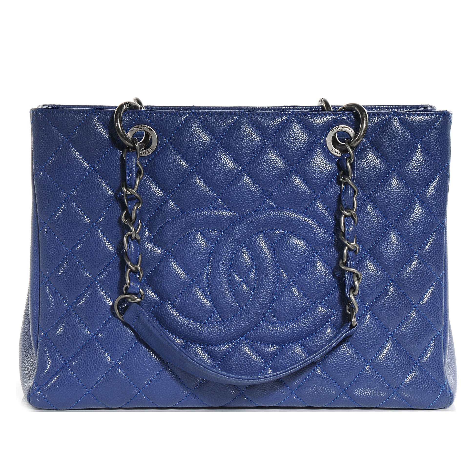 Chanel Caviar Grand Shopping Tote GST Blue 1 of 8