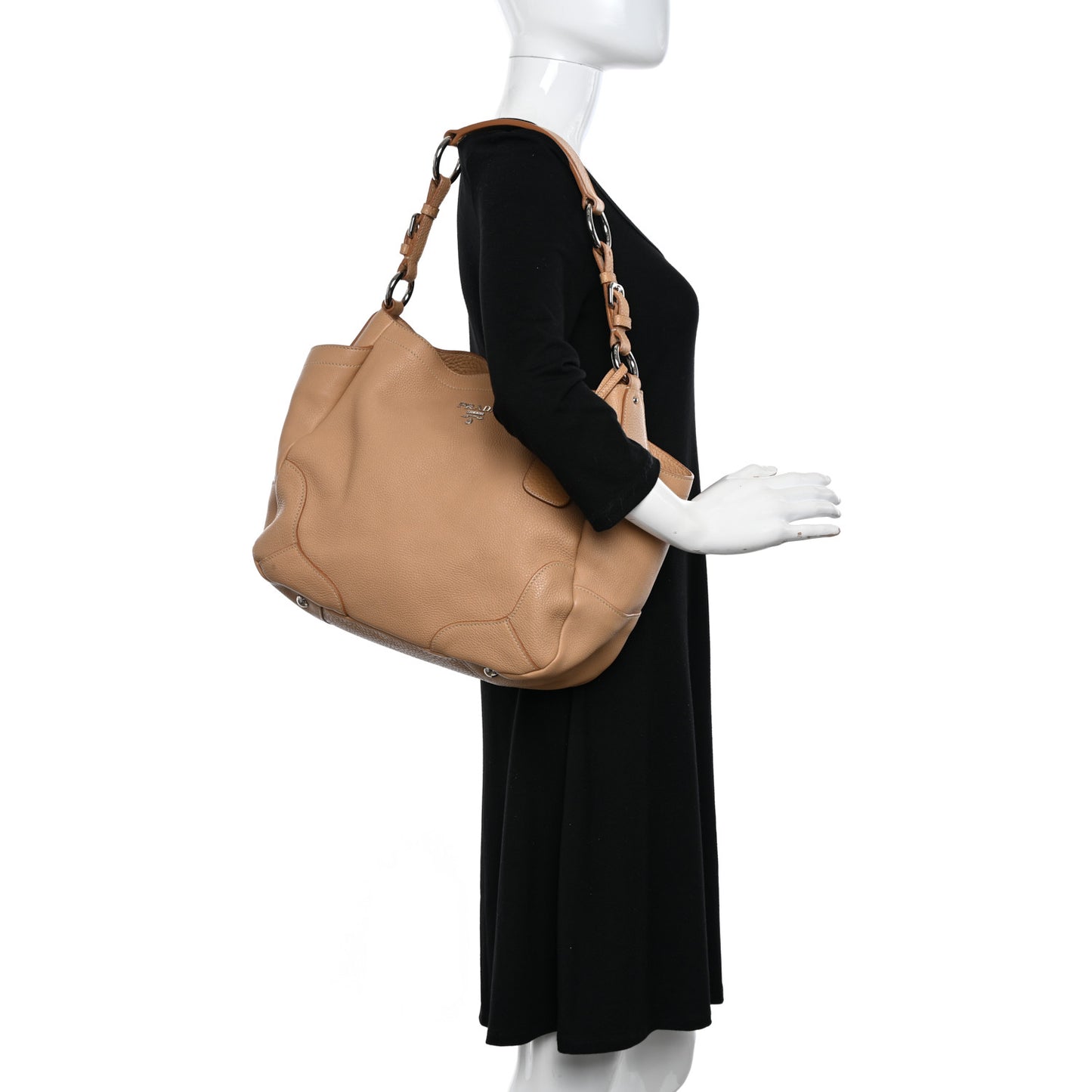 Vitello Daino Side Pocket Hobo Sabbia