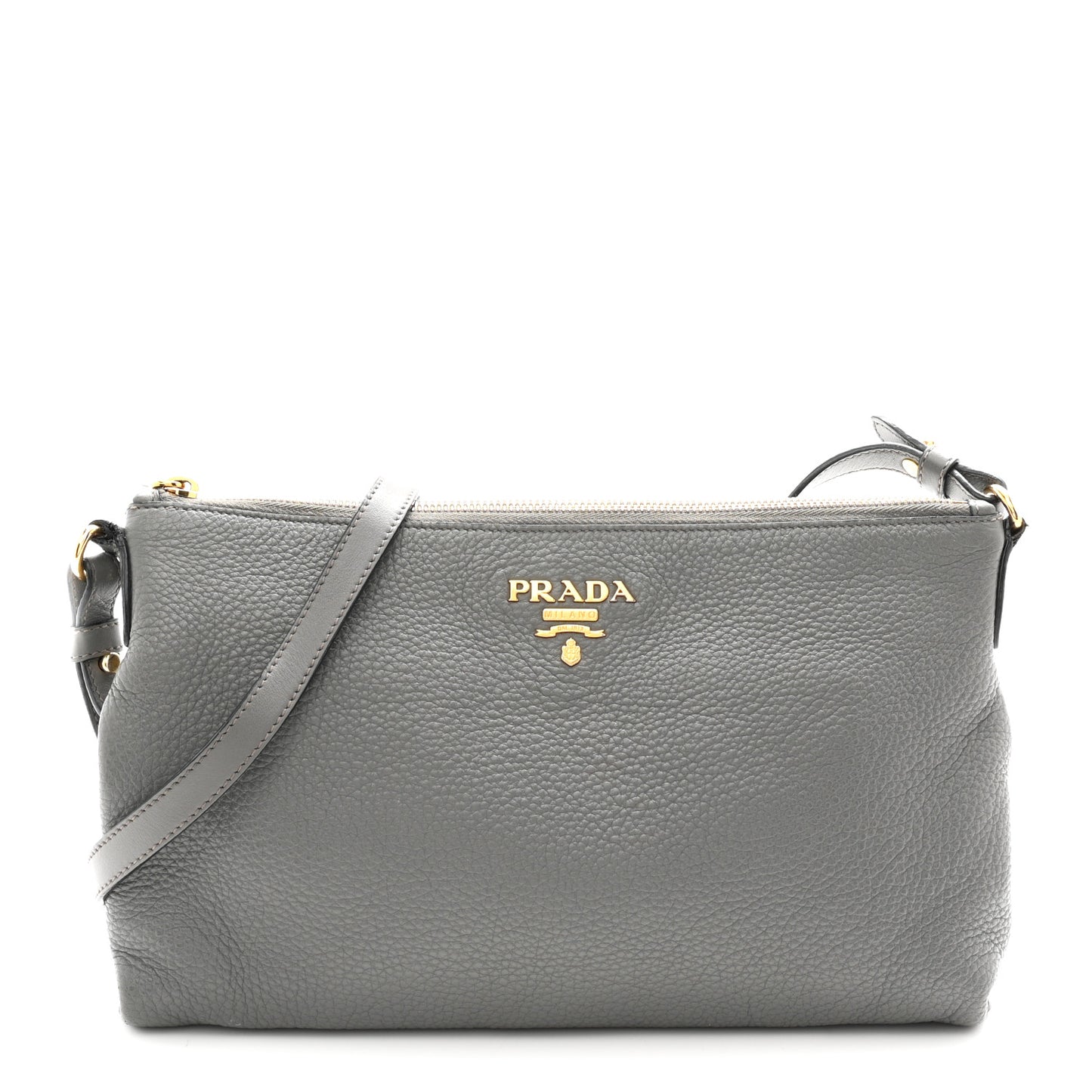 Vitello Phenix Zippered Shoulder Bag Marmo