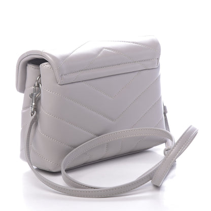 Saint Laurent Calfskin Y Quilted Monogram Toy Loulou Satchel Granite 3 of 10