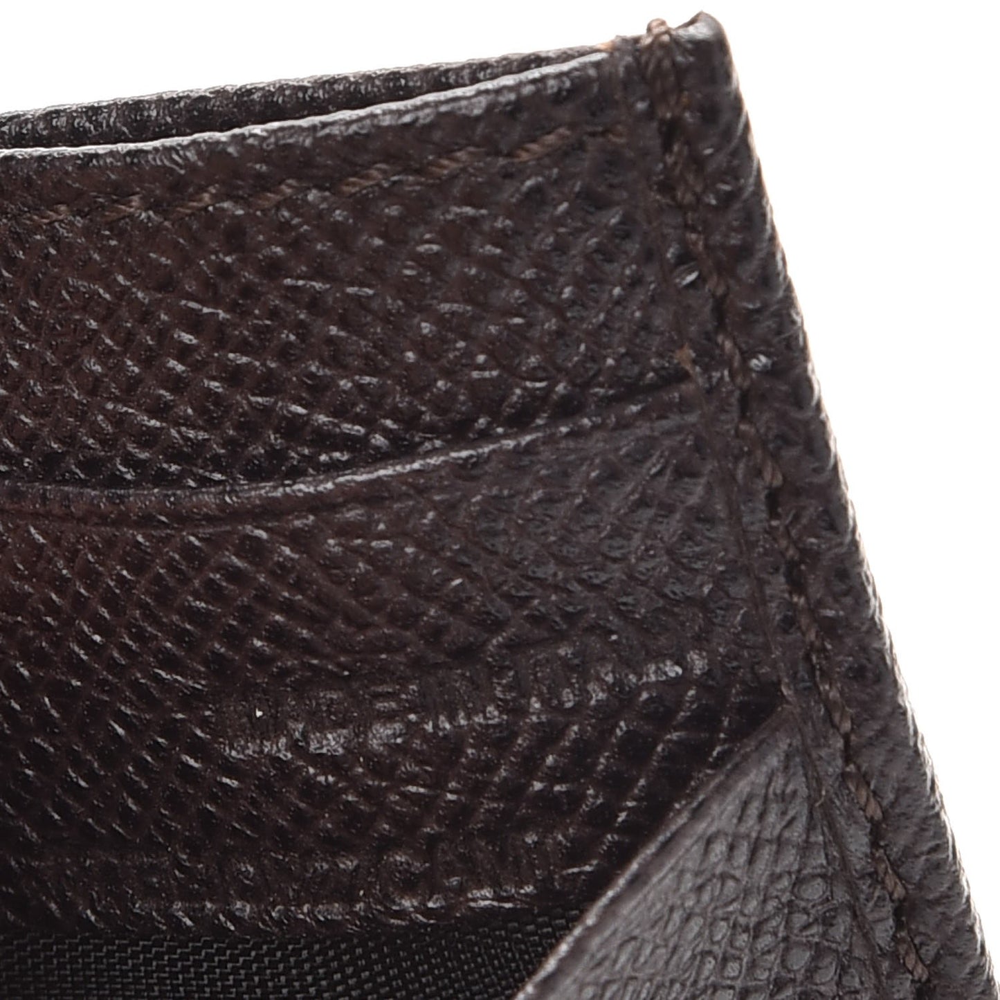 Grained Calfskin Credit Card Case Ebony