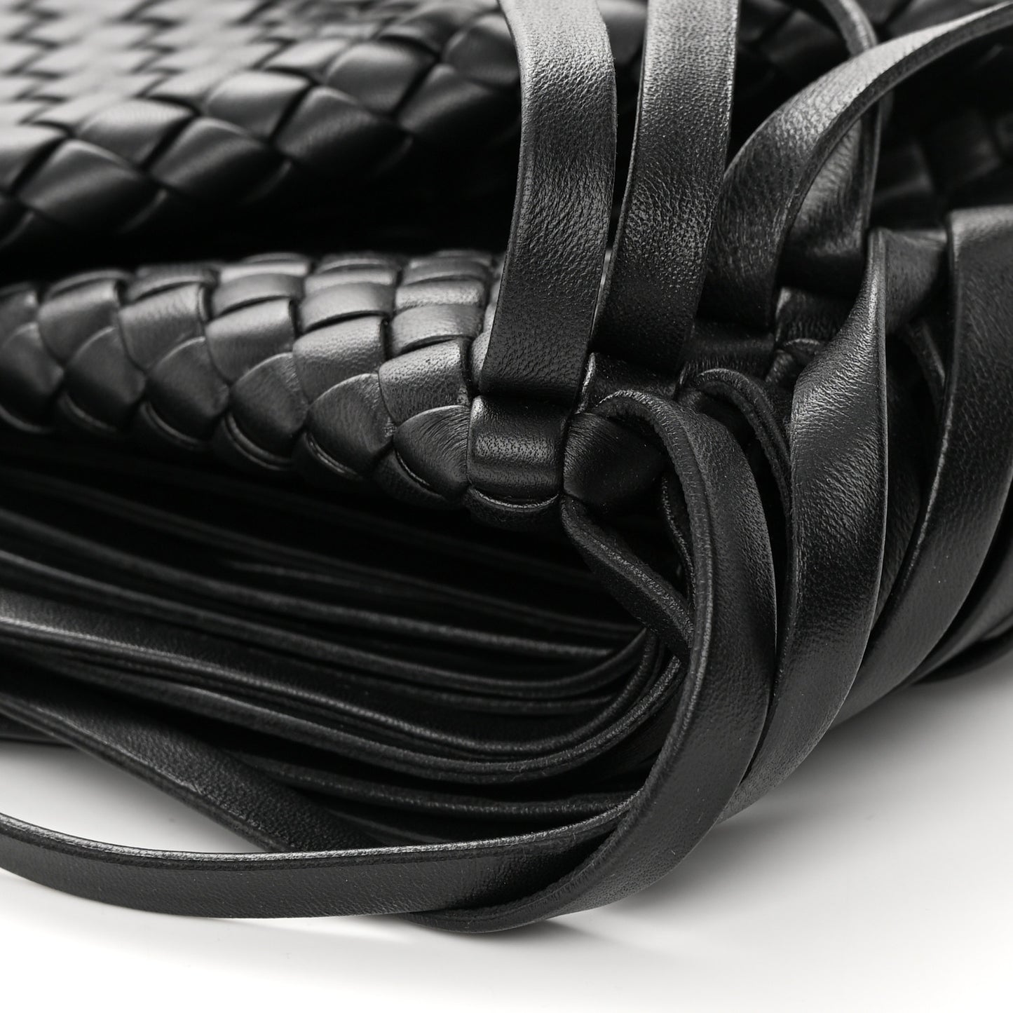 Nappa Intrecciato The Fringe Crisscross Bag Black