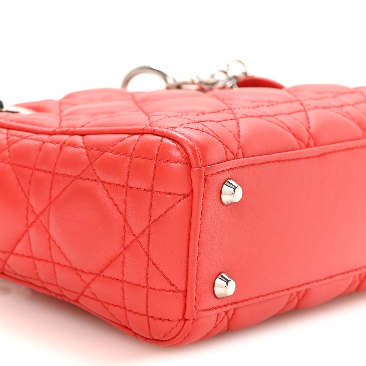 Lambskin Cannage Mini Lady Dior Red