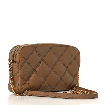 Saint Laurent Grained Lambskin Quilted Mini Becky Double Zip Bag Dark Beige 3 of 11