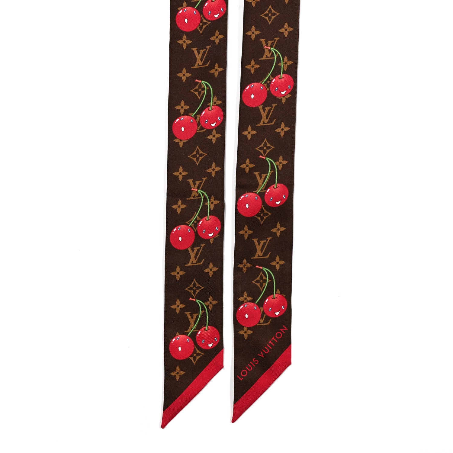 Louis Vuitton LV X TM Silk Monogram Cerises Bandeau Brown 2 of 3