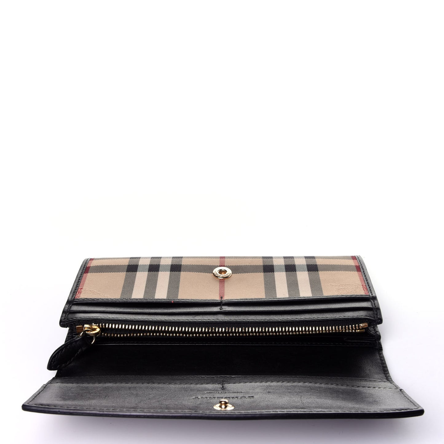 Calfskin Horseferry Check Porter Continental Wallet Black