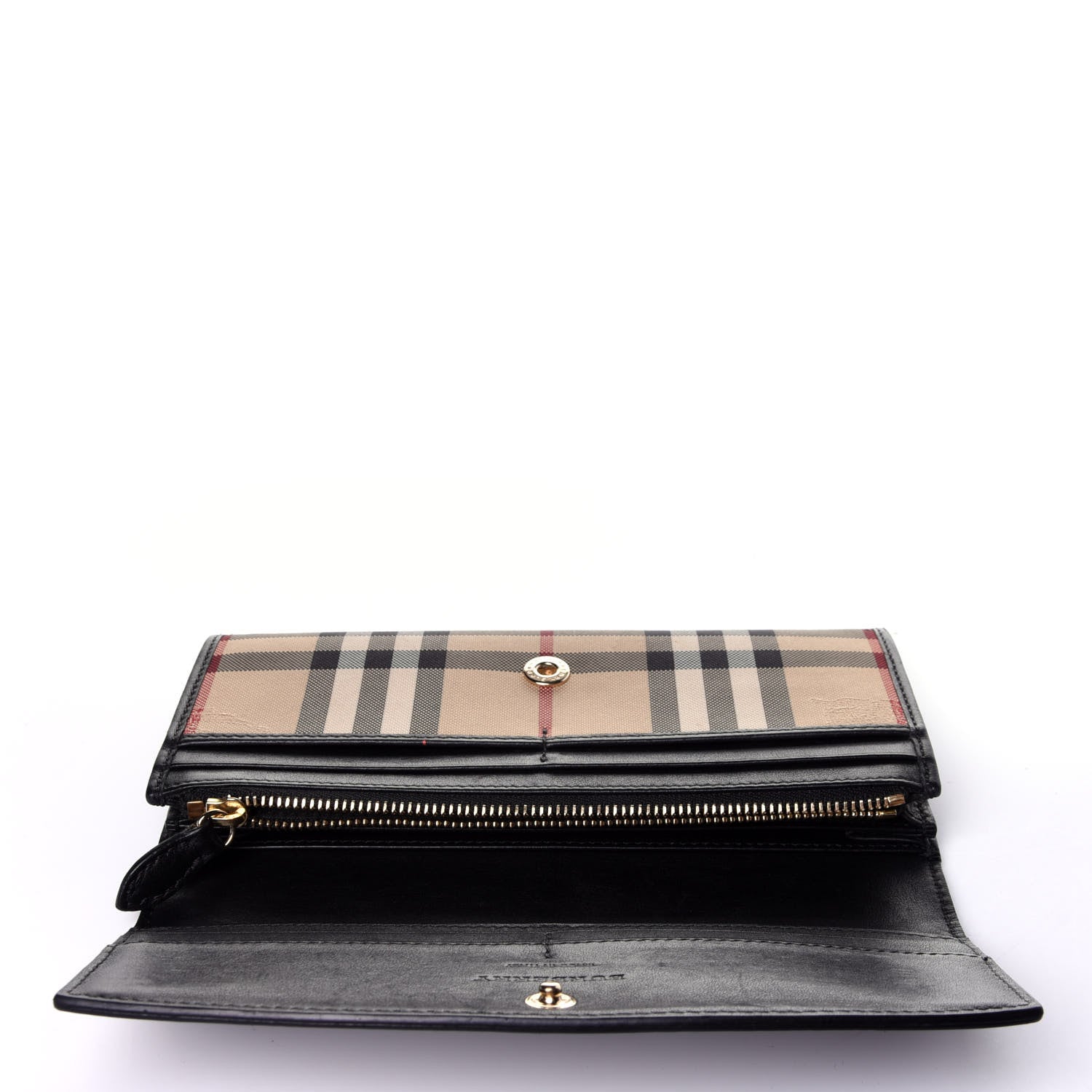 Burberry Calfskin Horseferry Check Porter Continental Wallet Black 12 of 12