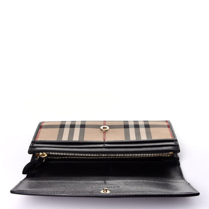 Burberry Calfskin Horseferry Check Porter Continental Wallet Black 12 of 12