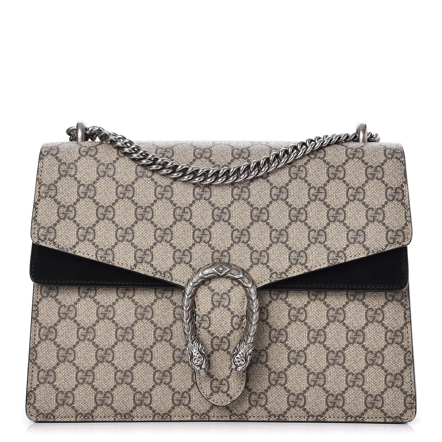 GG Supreme Monogram Medium Dionysus Shoulder Bag Black