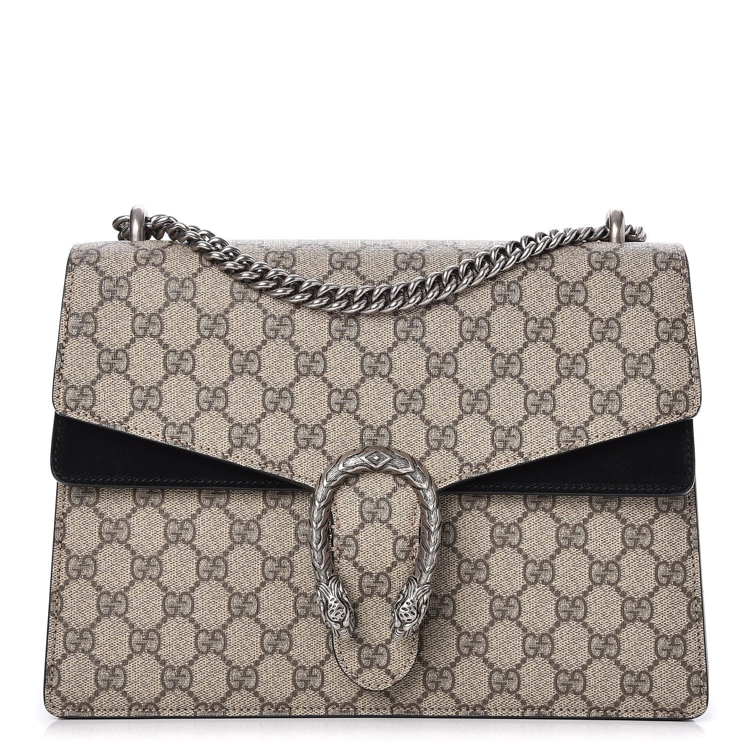 Gucci GG Supreme Monogram Medium Dionysus Shoulder Bag Black 1 of 9