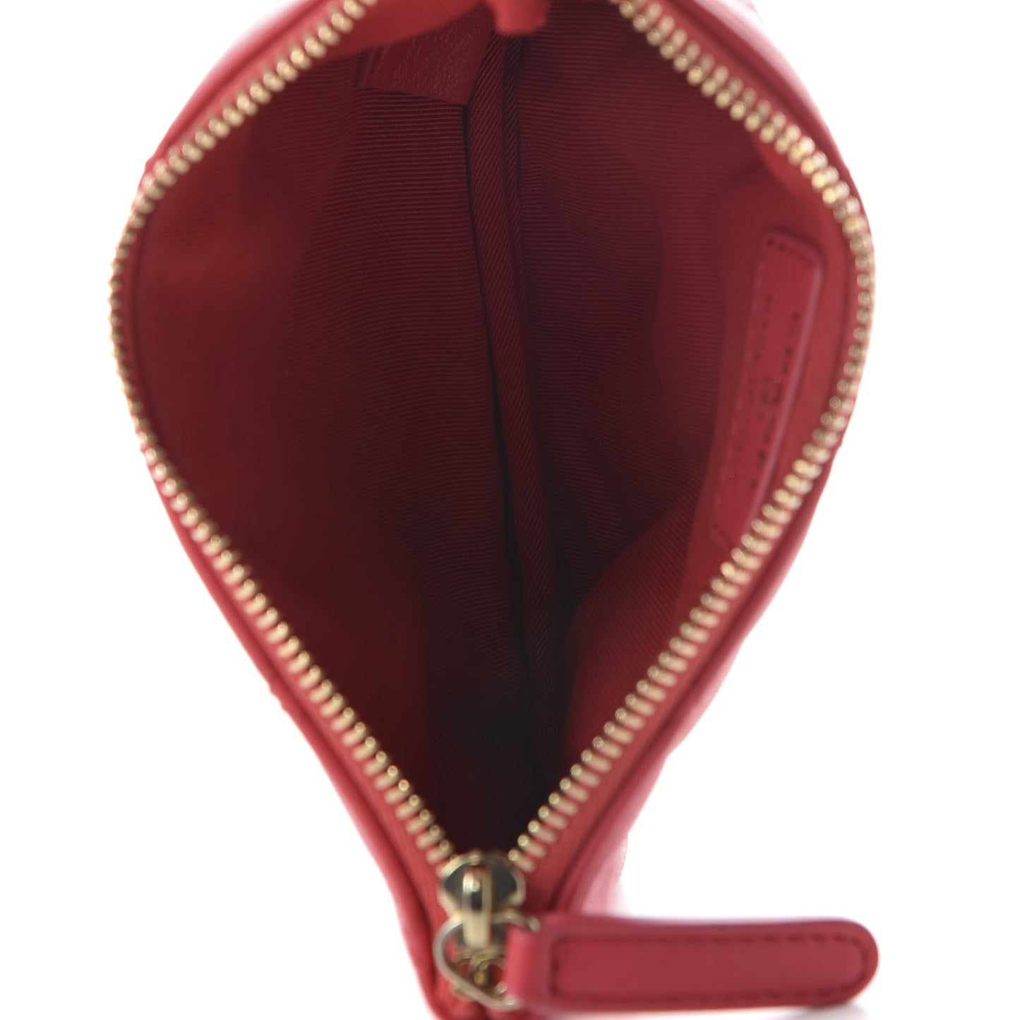 Lambskin Quilted Cosmetic Case Red