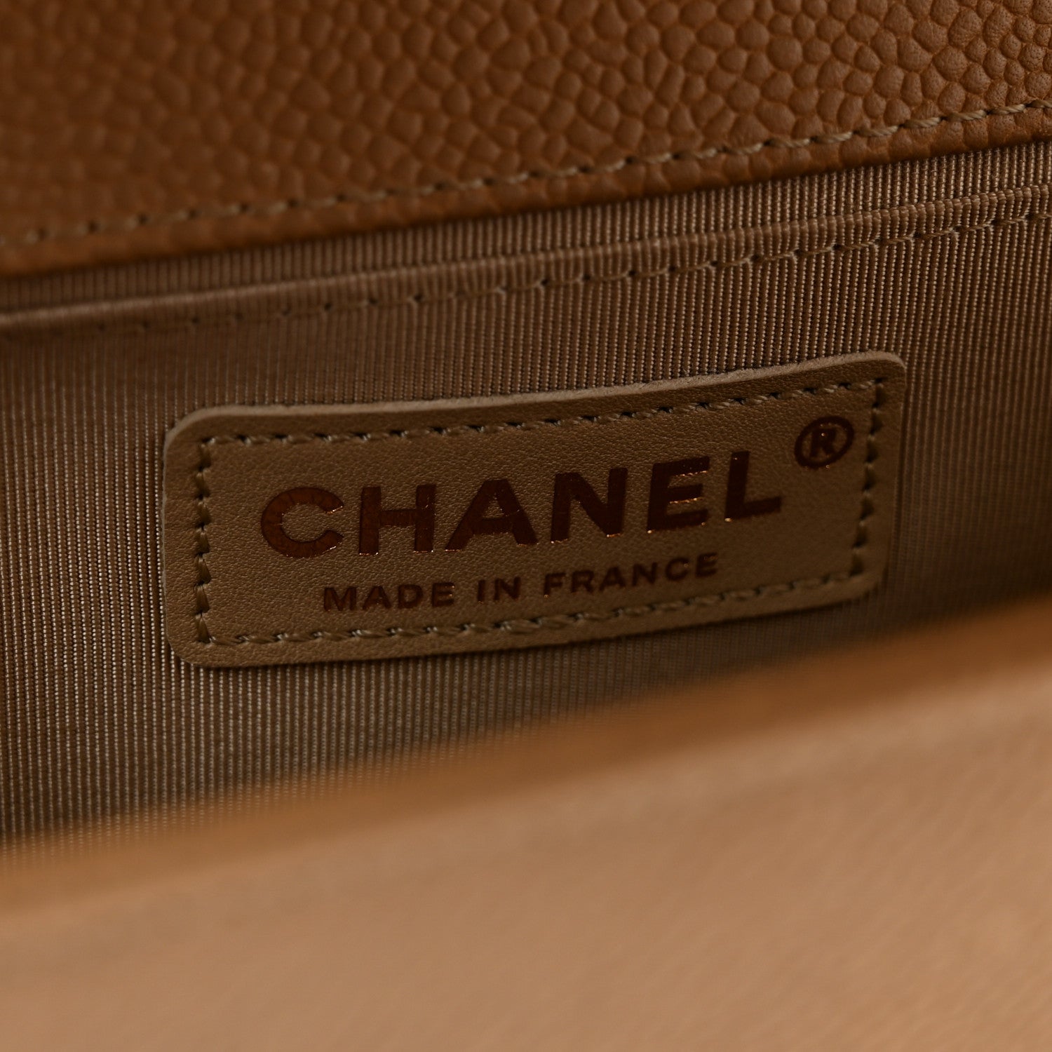 Chanel Calfskin Tweed Medium Boy Flap Dark Beige 6 of 11