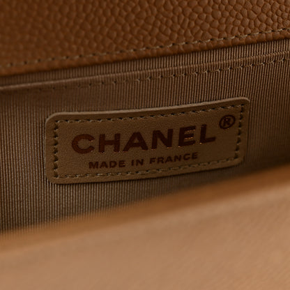 Chanel Calfskin Tweed Medium Boy Flap Dark Beige 6 of 11