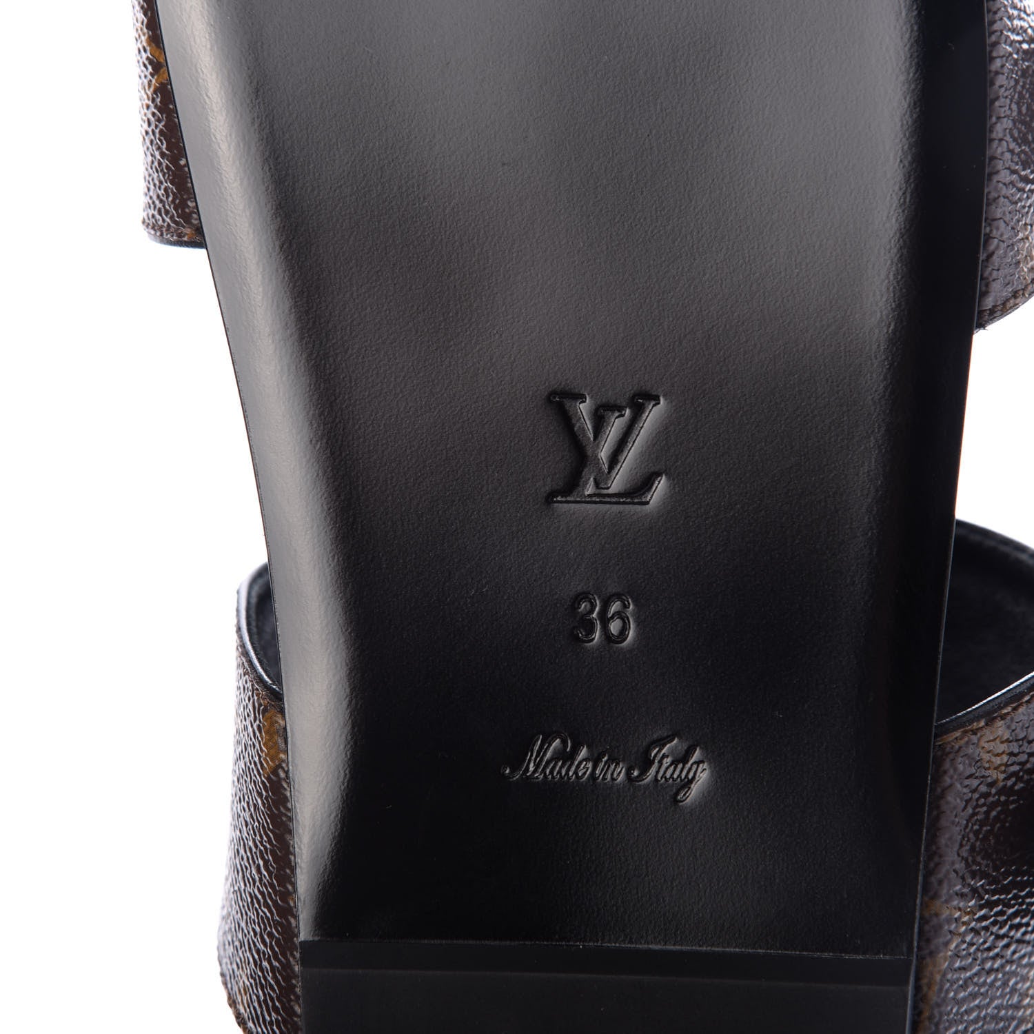 Louis Vuitton Monogram Bom Dia Mule Sandals 36 Black 9 of 10