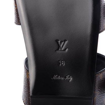 Louis Vuitton Monogram Bom Dia Mule Sandals 36 Black 9 of 10
