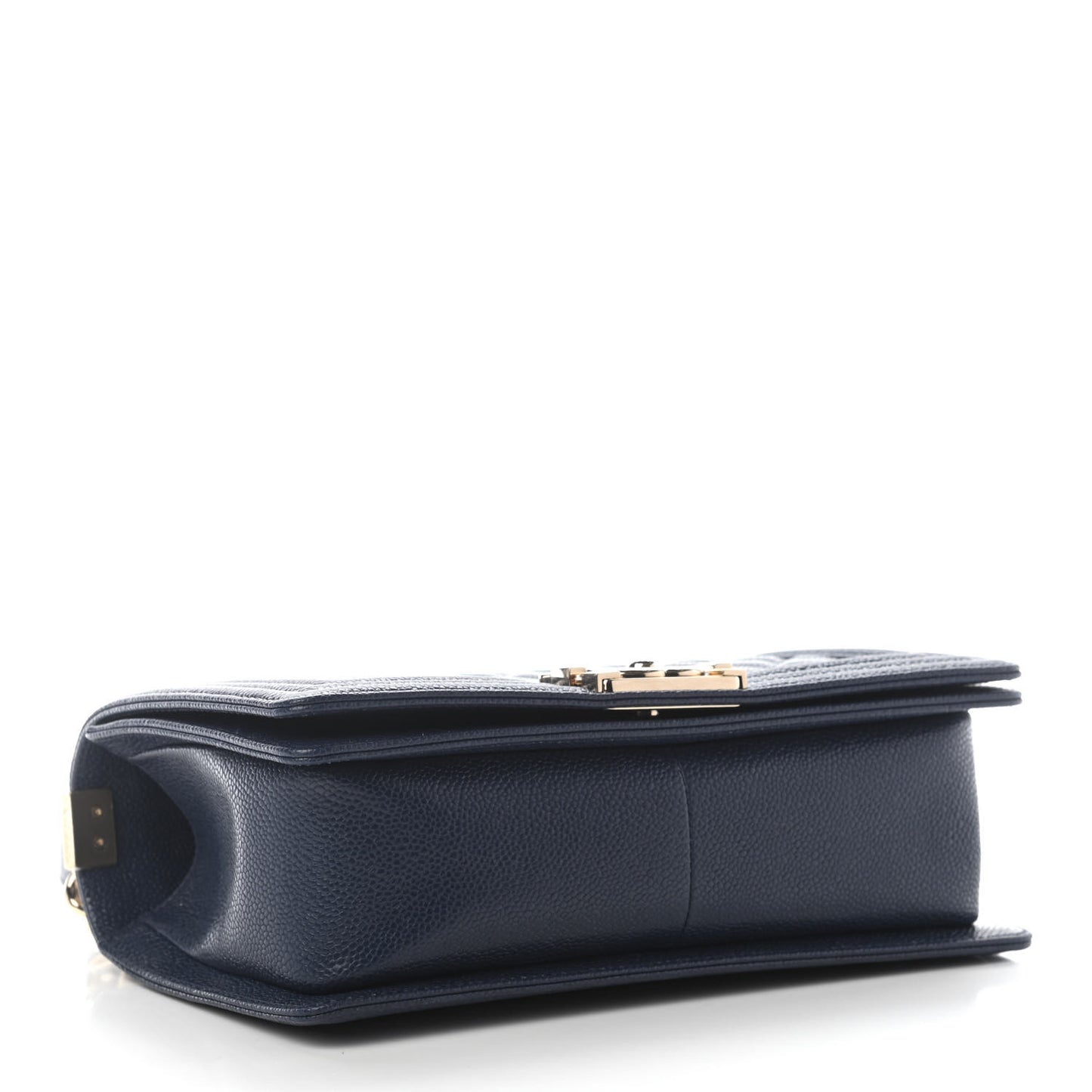 Caviar Quilted Medium Boy Flap Dark Navy Blue