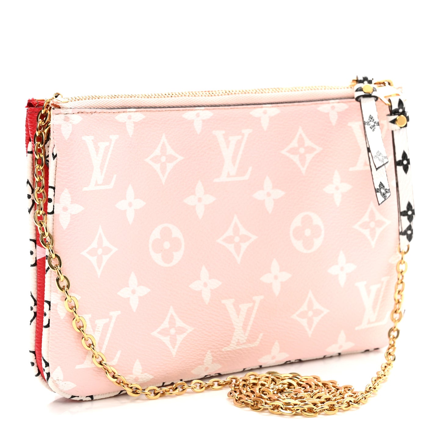 Monogram Giant Double Zip Pochette Rouge