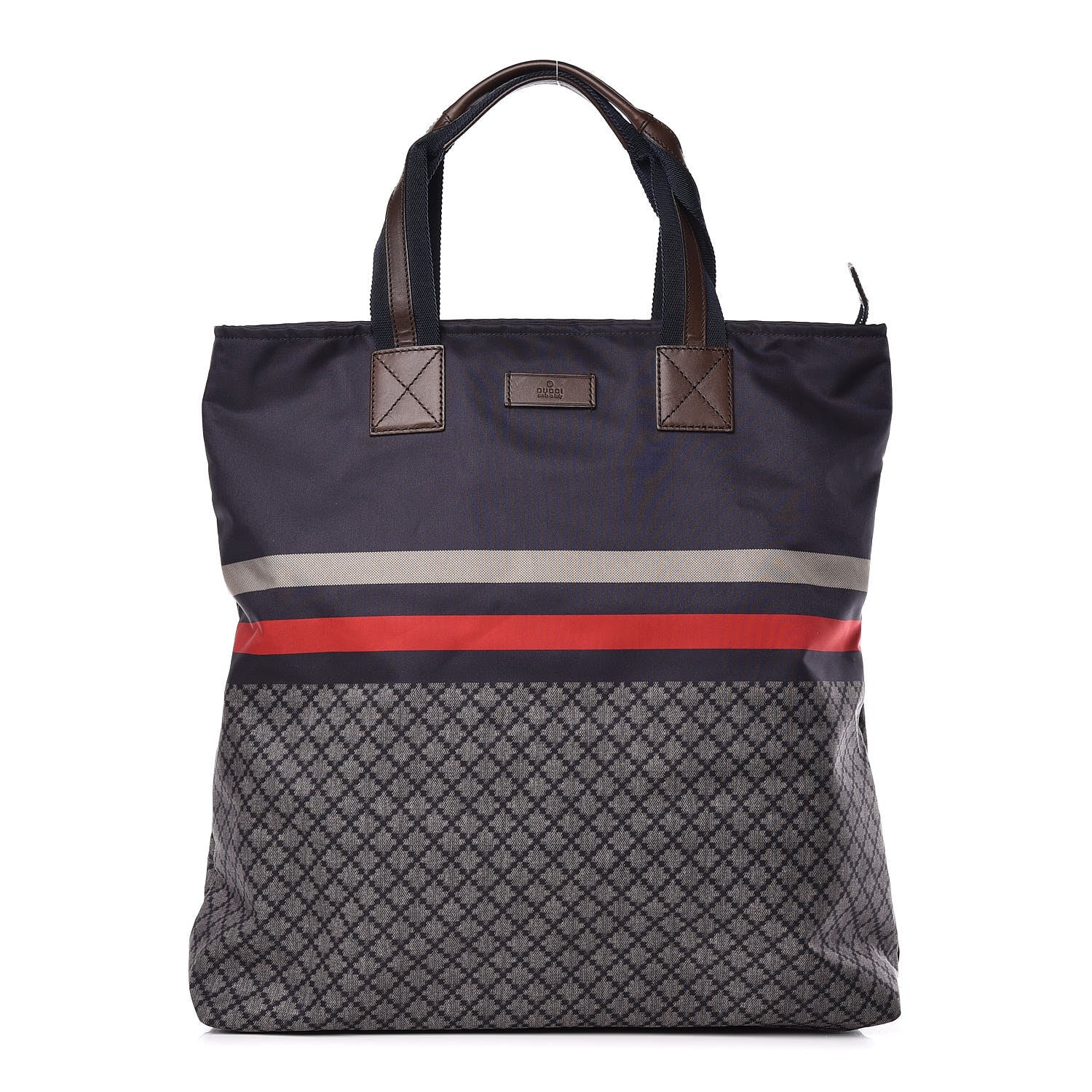 Gucci Nylon Diamante Web Tote Blue 1 of 10